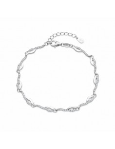 Pulsera de plata con eslabones finos de circonitas
