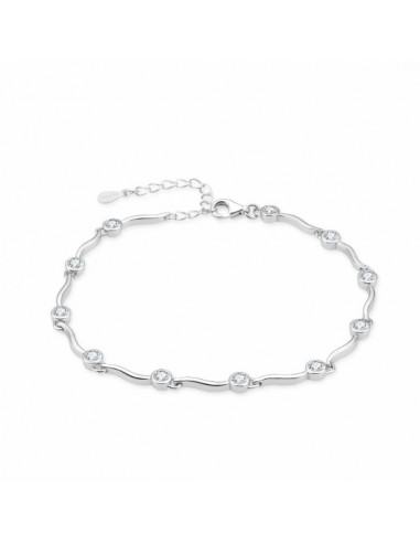 Pulsera de plata con circonitas elegantes