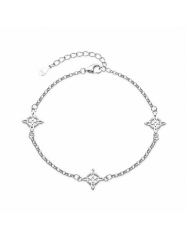 Pulsera de plata con estrellas elegantes