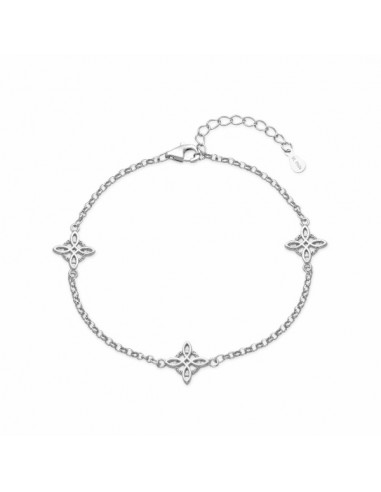 Pulsera de plata con motivos de flores