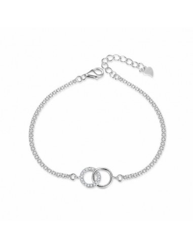 Pulsera de plata con círculos entrelazados zn