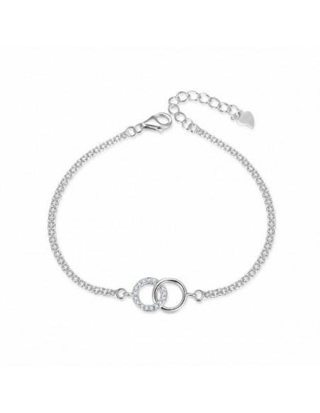 Pulsera de plata con círculos entrelazados zn