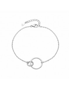 Pulsera de plata minimalista con círculos entrelaz