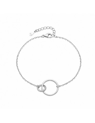 Pulsera de plata minimalista con círculos entrelaz