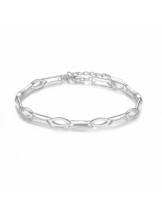 Pulsera de plata con eslabones en forma de ojo