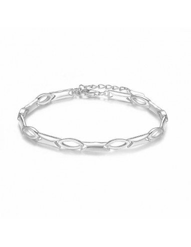 Pulsera de plata con eslabones en forma de ojo