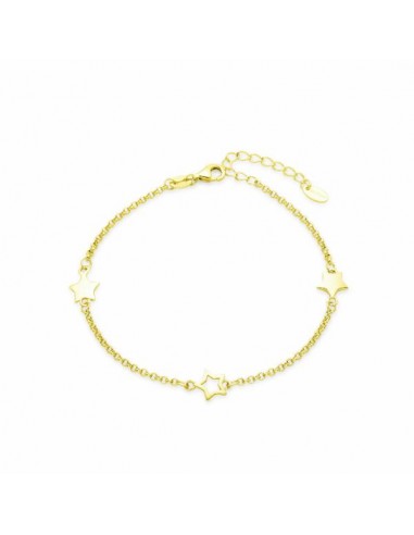 Pulsera de estrellas caladas en plata chapada