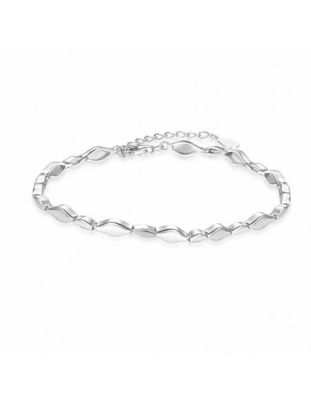 Pulsera de eslabones estilizados en plata