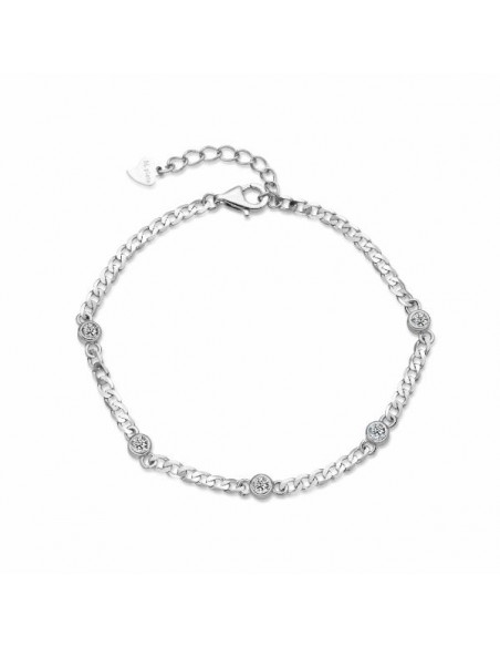 Pulsera de plata con circonitas engastadas