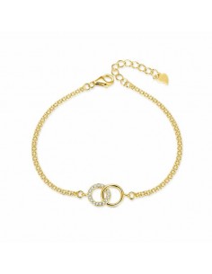 Pulsera de plata chapada círculos entrelazados zn
