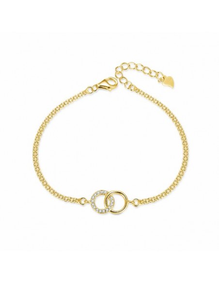 Pulsera de plata chapada círculos entrelazados zn