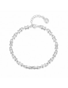 Pulsera de plata con eslabones cilíndricos