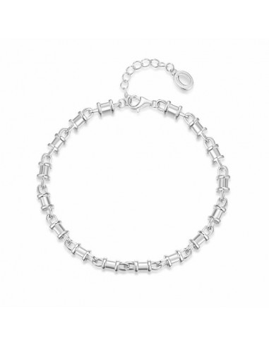 Pulsera de plata con eslabones cilíndricos