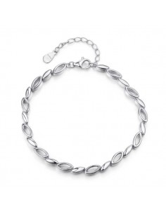 Pulsera de plata con eslabones ovalados