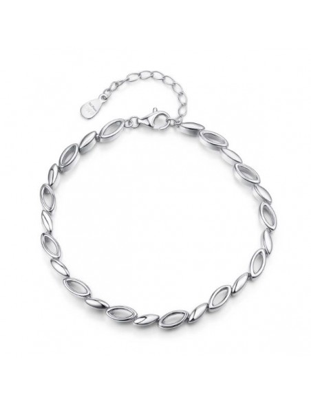 Pulsera de plata con eslabones ovalados