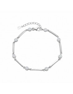 Pulsera de plata con circonitas engastadas