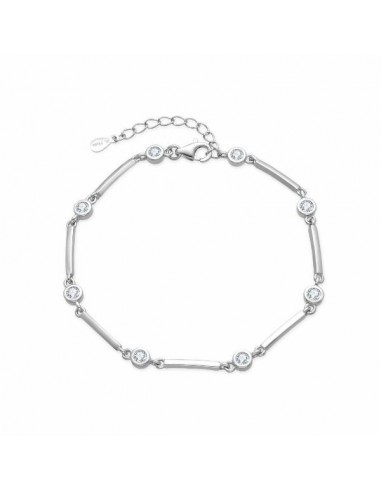 Pulsera de plata con circonitas engastadas
