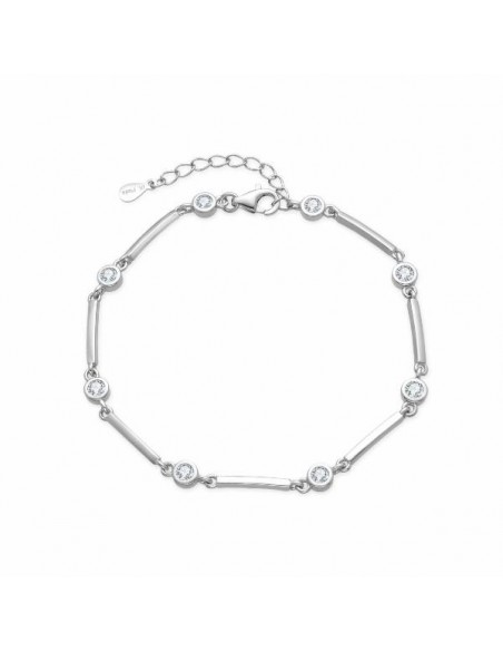 Pulsera de plata con circonitas engastadas