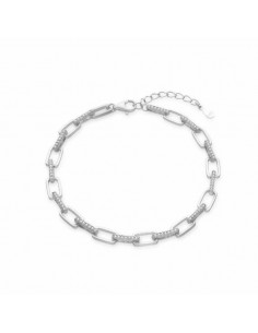 Pulsera de plata con eslabones rectangulares y zn