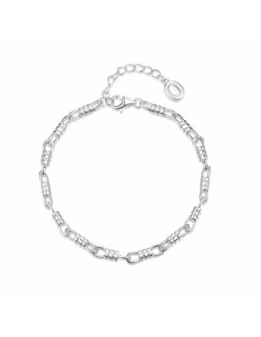 Pulsera de plata con eslabones decorativos entrela