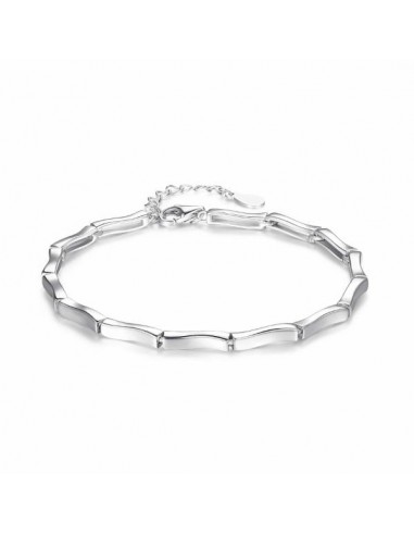 Pulsera de plata con eslabones estilo bambú