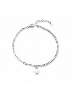 Pulsera de plata con estrella colgante y circonita
