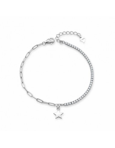 Pulsera de plata con estrella colgante y circonita