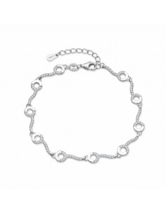 Pulsera de plata con círculos y circonitas