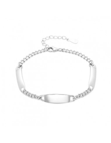 Pulsera identificativa de plata para mujer