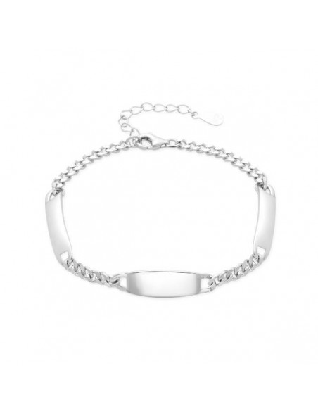 Pulsera identificativa de plata para mujer