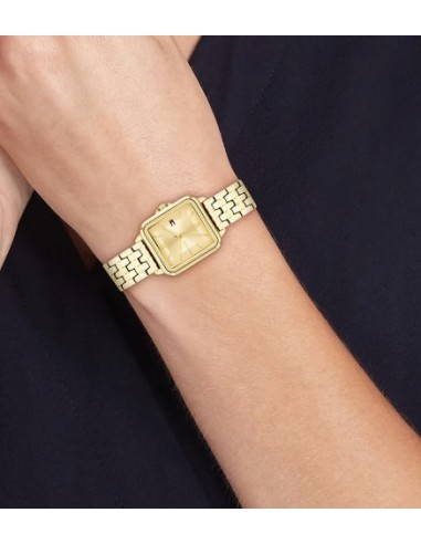 Reloj Tommy Hilfiger mujer dorado con correa metálica y esfera cuadrada
