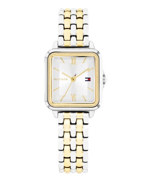 Reloj Tommy Hilfiger mujer bicolor con correa metálica y esfera cuadrada