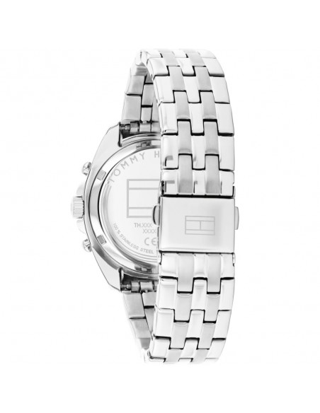 Reloj Tommy Hilfiger mujer plateado con circonitas y cronógrafo