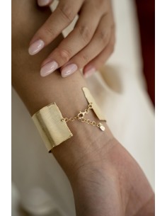 Esclava 3cm plata con baño de oro 2