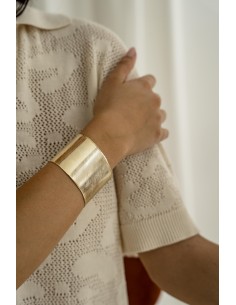 Esclava 4cm plata con baño de oro