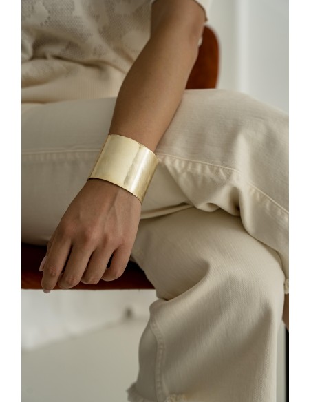 Esclava 5cm plata con baño de oro