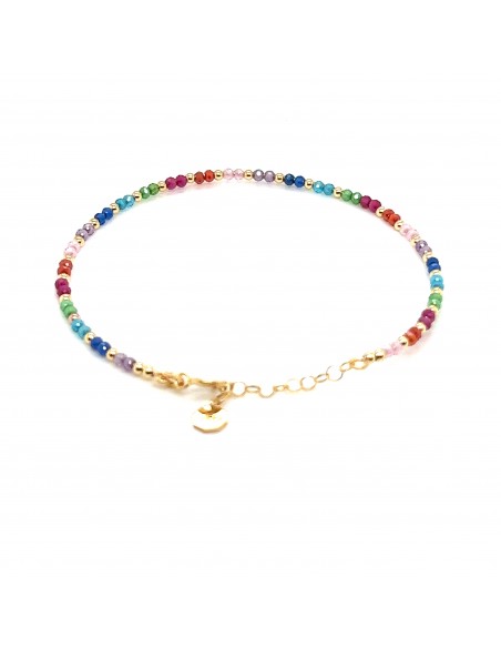 9K- PULSERA MULTICOLOR PIEDRAS ORO 9K