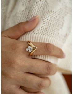 0,27ct- Anillo geométric oro rosa con diamantes  2