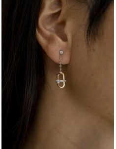 0,17ct- Pendientes de eslabón oro rosa y diamantes 2