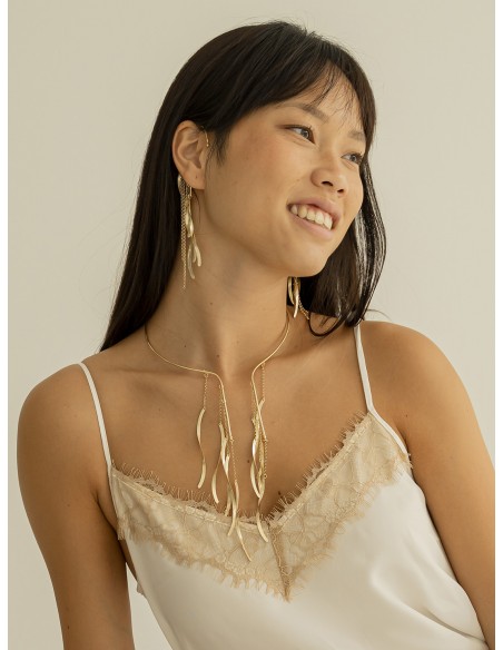 choker cascada plata con baño de oro 1ª ley