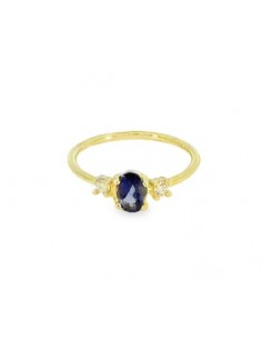 Anillo alma oro 9k zafiro