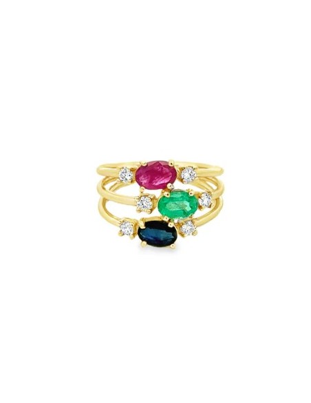 Anillo Tri-Color oro 9k