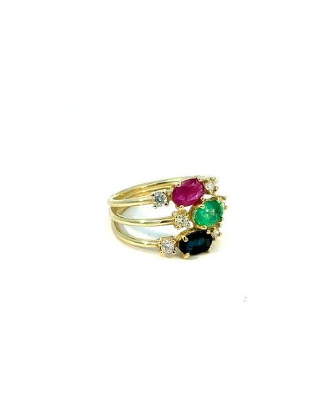 Anillo Tri-Color oro 9k
