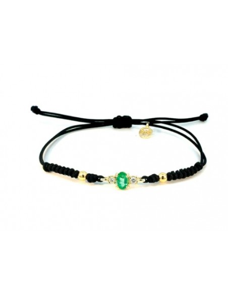 Pulsera Alma esmeralda Horizontal oro 9k