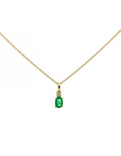 Gargantilla Alma Vertical esmeralda oro de 9k