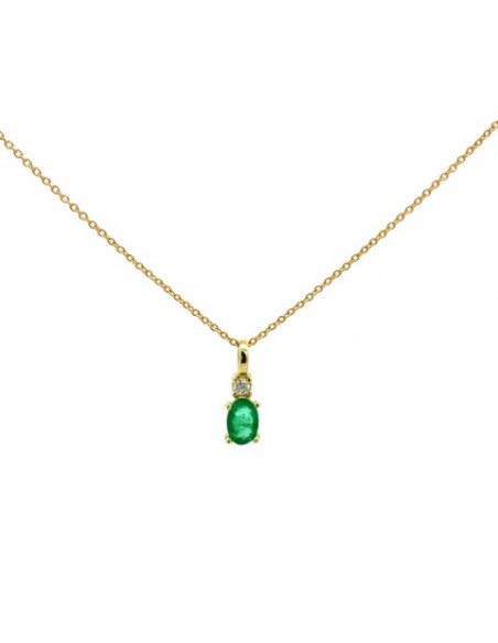 Gargantilla Alma Vertical esmeralda oro de 9k