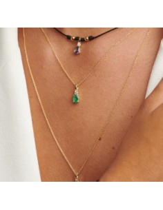 Gargantilla Alma Vertical esmeralda oro de 9k 2