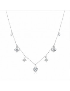 Gargantilla de plata con flores de circonitas