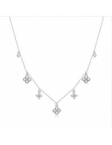 Gargantilla de plata con flores de circonitas
