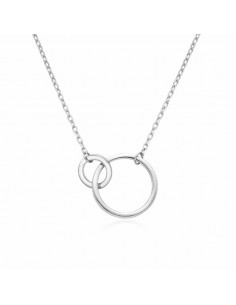 Gargantilla de plata con dos aros entrelazados